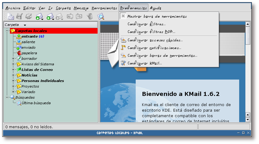 Configuración de Kmail